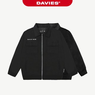  Áo khoác nam nữ local brand DAVIES cổ bẻ màu đen vải kaki dù 2 lớp form rộng Classic Jacket 