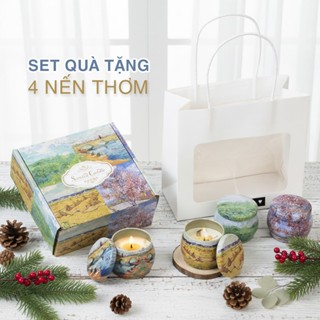  SET QUÀ TẶNG Sinh Nhật Tốt Nghiệp tặng bạn gái - HOA KHÔ Gift - 4 Nến Thơm Không Khói - HiLo Candles 