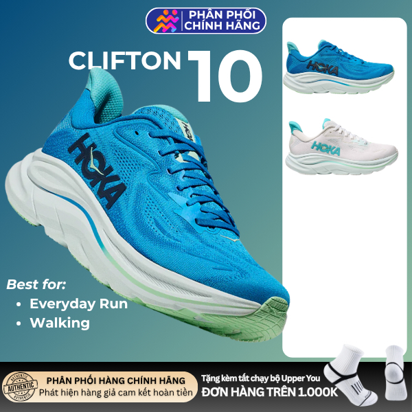 [Voucher 28%] Hoka Clifton 10 - Giày Chạy Bộ Hoka Nam Nữ Chính Hãng