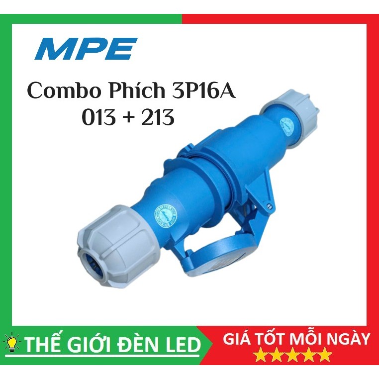 Combo Phích cắm 3P 16A MPE MPN2-013 + Ổ cắm 16A MPE MPN2-213 chính hãng