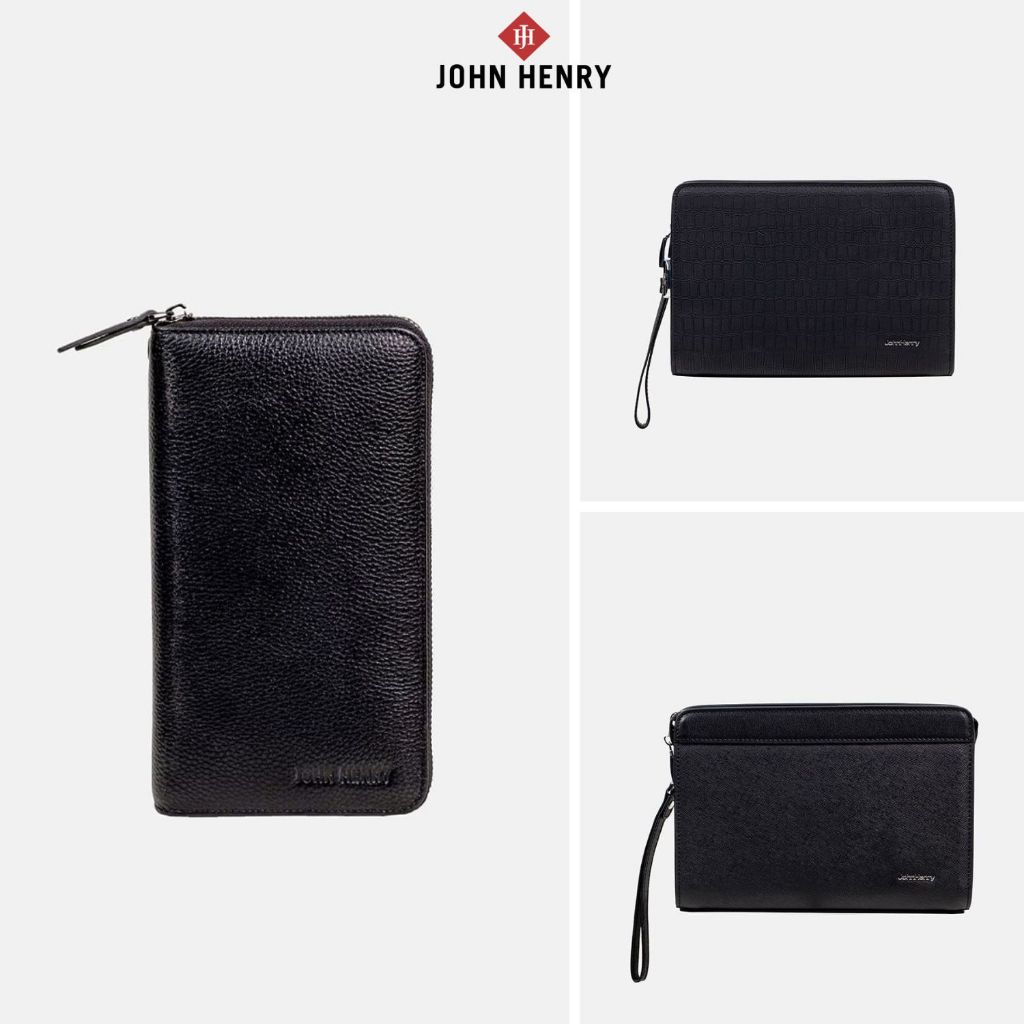 JOHN HENRY - Ví Nam Cầm Tay Có Dây Treo - Thời thượng, sang trọng