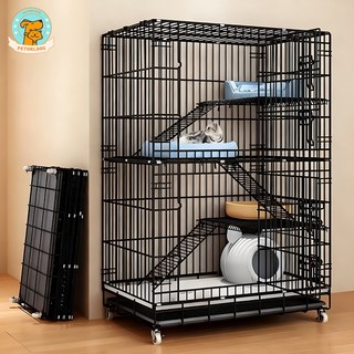  🐱Petorldog🐶 Chuồng mèo gấp gọn BIGSIZE 2 3 4 tầng có bánh xe Chắc chắn Nhà mèo lớn Tặng kèm khay 