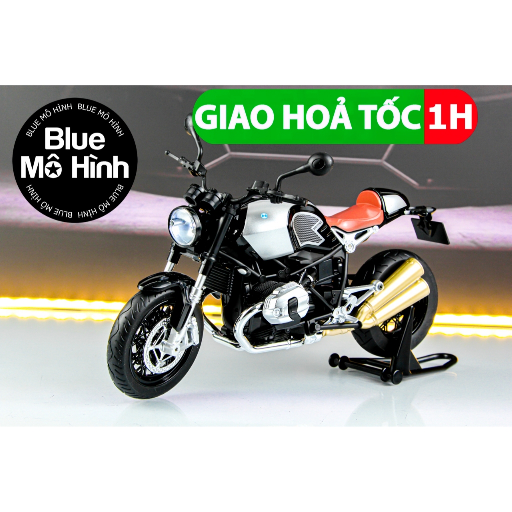 Xe mô hình mô tô BMW R nineT 1:9 Xám
