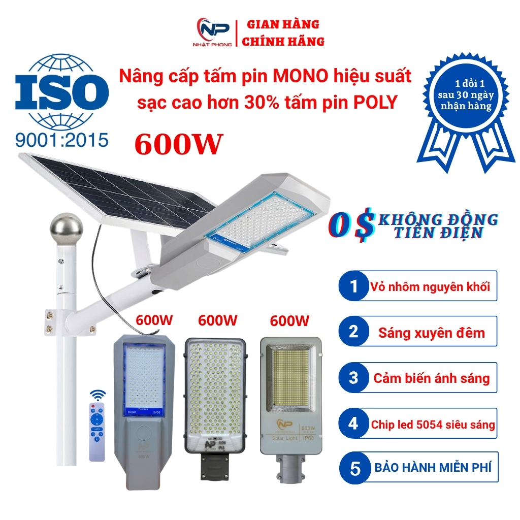 Đèn năng lượng mặt trời sân vườn,đèn đường bàn chải 500W,600W vỏ nhôm,điều khiển từ xa,chống nước IP