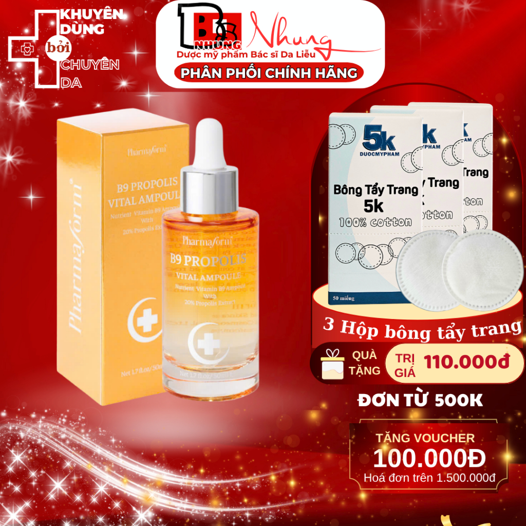 Pharmaform Tinh Chất dịu da B9 Propolis Vital Ampoul Pharmaform  Giúp dưỡng ẩm, phục hồi, chống lão 