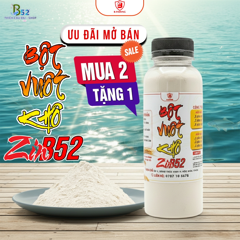 [MUA 2 CHAI TẶNG 1] Bột Vuốt Khô Zinb52 - Hỗ Trợ Liên Kết Mồi, Tạo Sợi - Vuốt Mồi Dễ Dàng - Câu Cá T