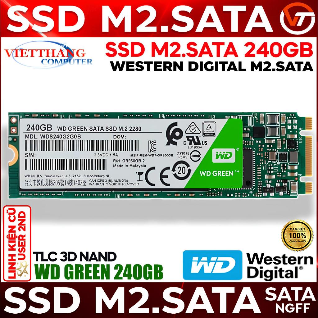 Ổ cứng SSD Western Digital WD Green 240GB M2.SATA NGFF Good 86% Hàng cũ đã qua sử dụng ( Cũ - 2nd )