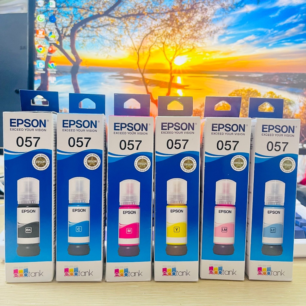 Bộ mực Epson 057 Đen, Xanh, Đỏ, Vàng – Cho máy L8050/ L18050 (chính hãng) Có hoá đơn VAT