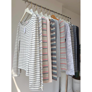  HAVEN TOPS | Áo thun nữ tay dài cổ thuyền lệch vai form rộng vải mỏng mát mặc đi chơi đi làm 