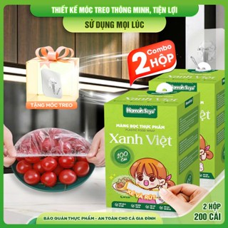 Hộp Màng Bọc Thực Phẩm 100 Chiếc Hộp Màng Bọc Thực Phẩm Treo Tường Có Chun Co Giãn