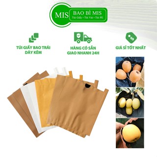  Xả kho 100 Túi giấy bọc trái cây chống ong ruồi vàng Túi bao xoài ổi nho mận bưởi 30x36 20x30 18x22 