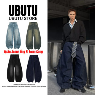  Quần Jean Ống Cong Form Rộng Nam Nữ Cao Cấp - UBTQ02 - UBUTU STORE 