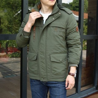  Áo khoác nam Parka loại 3 lớp đệm bông và lót lông dày áo phao nam cản gió chống nước - Hàng QC 
