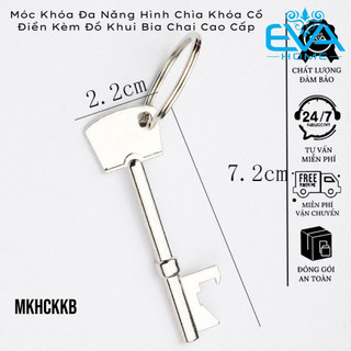 Móc Khóa Đa Năng Hình Chìa Khóa Cổ Điển Kèm Đồ Khui Bia Chai Cao Cấp