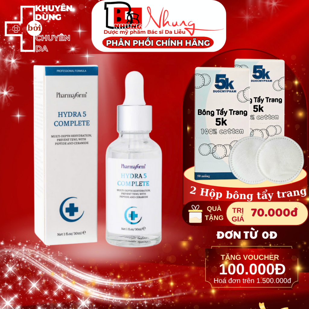 Pharmaform Tinh chất vitamin B5 Hydra 5 Complete Serum Pharmaform - dưỡng ẩm, hỗ trợ phục hồi da 30m