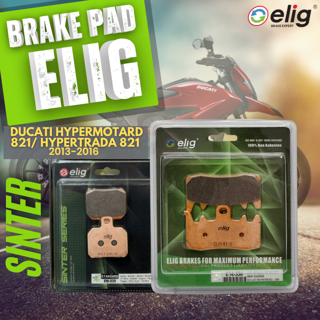 BỐ THẮNG ELIG SINTER DUCATI HYPERMOTARD 821/ HYPERTRADA 821 2013-2016 (Trước EM-336, Sau EM-039)