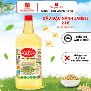  Dầu Ăn Đậu Nành Janbee chai 2 Lít - Dầu Đậu Nành Nguyên Chất 100% Không Trans Fat Tốt Cho Tim Mạch 