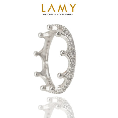 Nhẫn bạc nữ LAMY Clear Sparkling Crown Silver Ring 8057