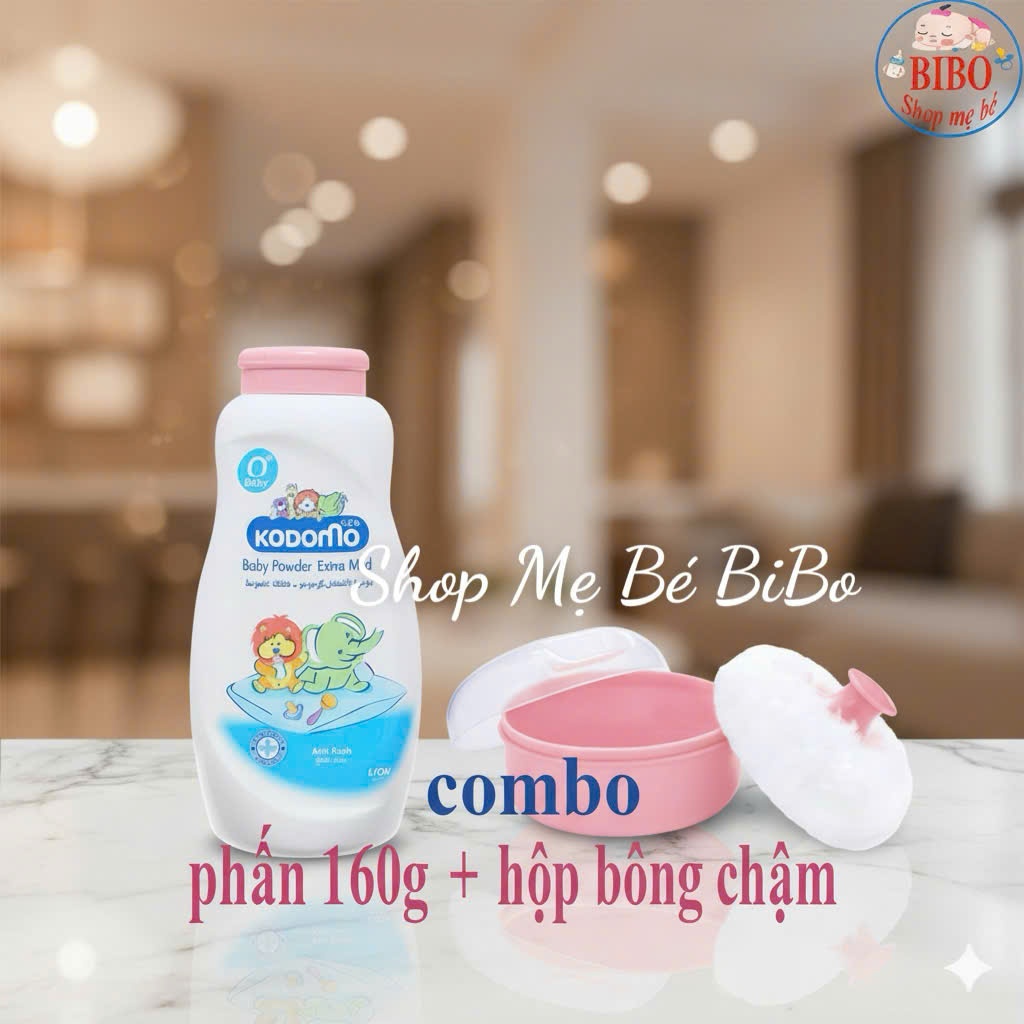 Hộp Đựng Phấn / Bông Dặm Phấn Kèm Phấn Rôm Thái Thơm Cho bé tiện lợi