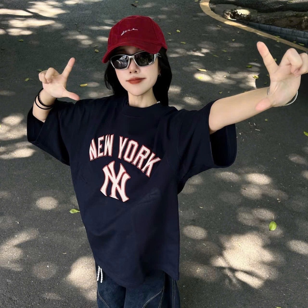 [Authentic💯] Áo Thun NEW ERA NY IN PHỒNG MÀU XANH NAVY - Áo New Era Chính Hãng Nhập Khẩu Full Tem Ta