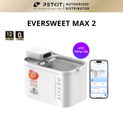 [Pin Sạc] Máy Lọc Nước Cho Chó Mèo Dùng Pin, Máy Lọc Nước Không Dây Cho Chó Mèo Petkit Eversweet Max 2