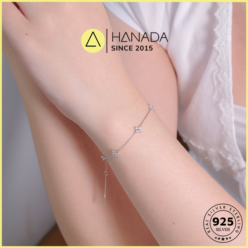 [BẢO HÀNH TRỌN ĐỜI] Lắc Tay Bạc 925 HANADA Cỏ Bốn Lá Mini , Vòng Tay Đính Đá Đơn Giản Mang hằng ngày Nam Nữ 2688 | BigBuy360 - bigbuy360.vn
