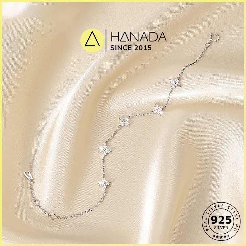 [BẢO HÀNH TRỌN ĐỜI] Lắc Tay Bạc 925 HANADA Cỏ Bốn Lá Mini , Vòng Tay Đính Đá Đơn Giản Mang hằng ngày Nam Nữ 2688 | BigBuy360 - bigbuy360.vn