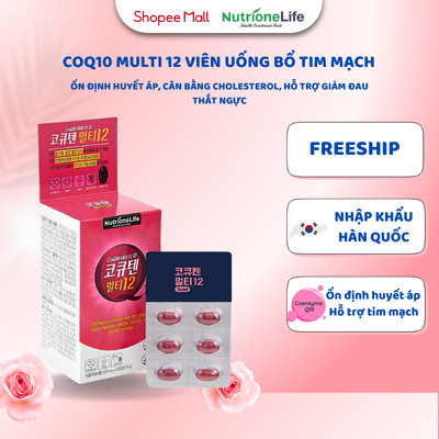 Viên Uống Hỗ Trợ Tim Mạch NutrioneLife - Ổn Định Huyết Áp, Cải Thiện Tim, Giảm Nguy Cơ Đột Quỵ, Hộp 30 Viên