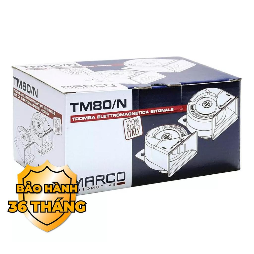 Kèn/Còi MARCO TM80/N (BH: 36T) - Thương Hiệu Ý, Âm Thanh Mạnh Mẽ, 110-115 dB, ECE R28 và ISO 9001
