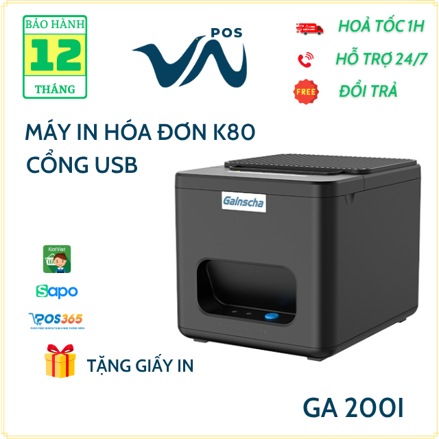 Máy in hóa đơn, in bill Gprinter Gainscha GA200I USB. Dùng cho cửa hàng, shop thời trang, siêu thị.