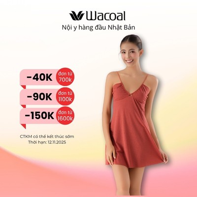 Đầm ngủ Wacoal IINE5481 cup-out trước ngực, tôn đường cong cơ thể - INE5481