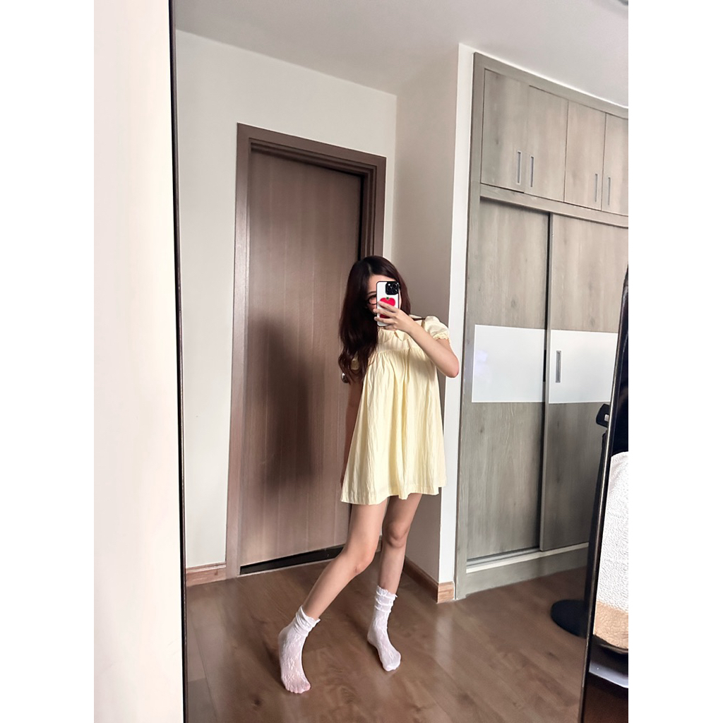 Váy Babydoll Trắng may 2 Lớp dày dặn Form Rộng Dễ Thương – Đầm Trắng Dáng Ngắn Tay Phồng Nữ Tính Trẻ Trung Năng Động. | BigBuy360 - bigbuy360.vn