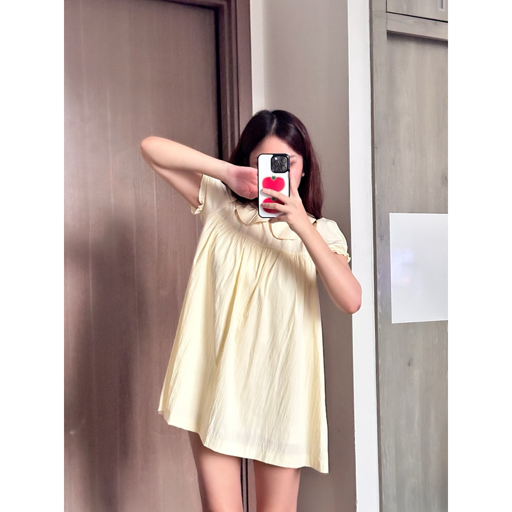 Váy Babydoll Trắng may 2 Lớp dày dặn Form Rộng Dễ Thương – Đầm Trắng Dáng Ngắn Tay Phồng Nữ Tính Trẻ Trung Năng Động. | BigBuy360 - bigbuy360.vn