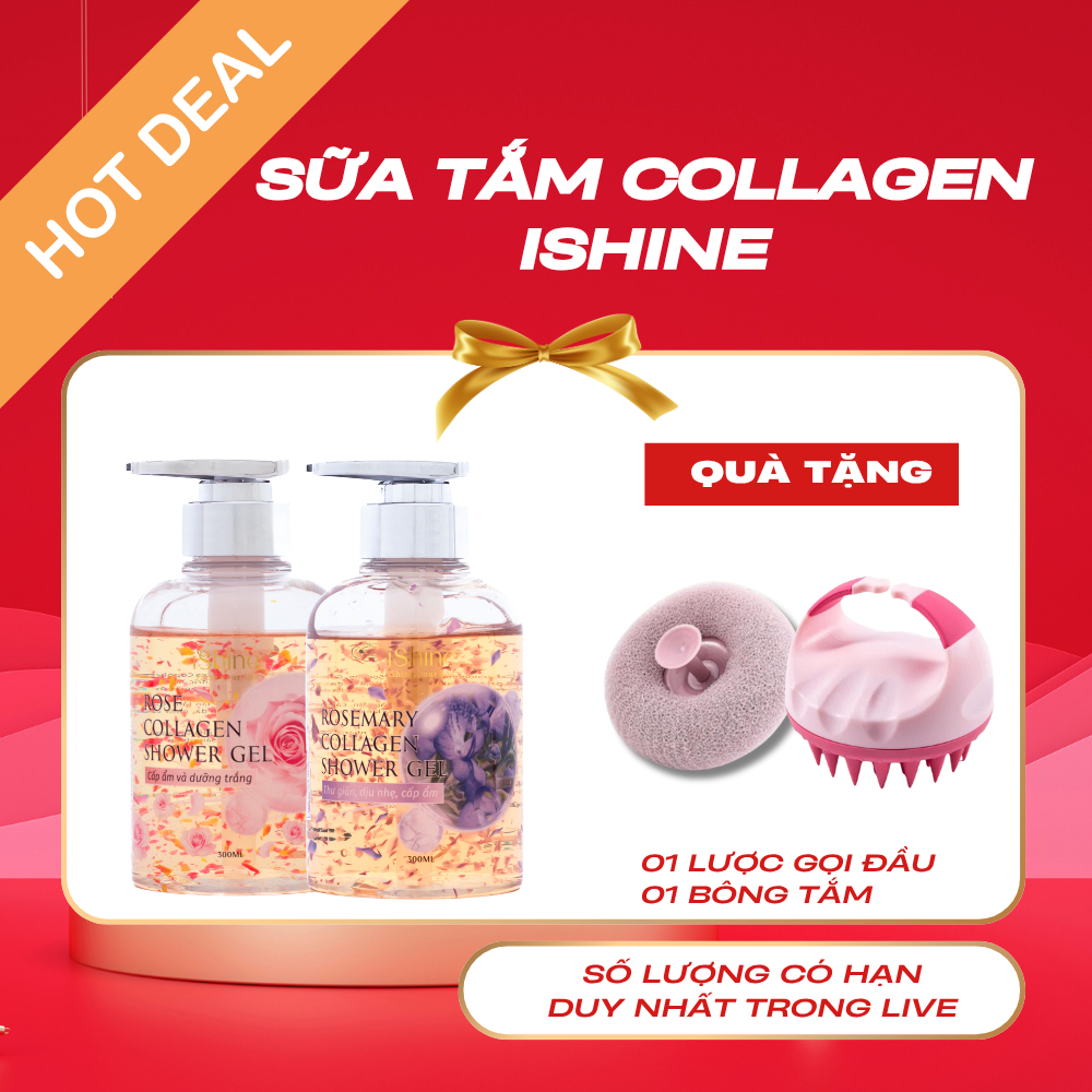 [LIVE] ISHINE Sữa Tắm Collagen Tinh Dầu Hoa & Hương Thảo 300ml-
