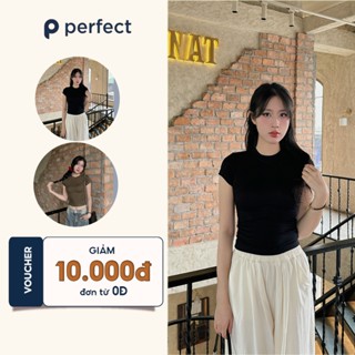  Áo Thun Nữ Form Ôm Body PERFECT Chất Vải Thun Gân Co Giãn Phong Cách Đơn Giản 