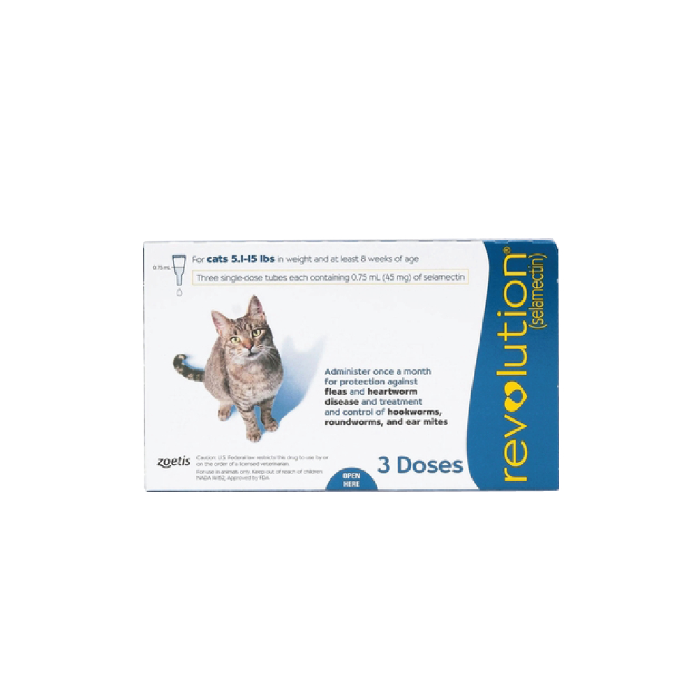 Nhỏ gáy Revolution Phòng Ve, Bọ Chét, Ký Sinh Trùng Trong và Ngoài cho Mèo Lớn từ 2.6-7.5kg (0.75ml)