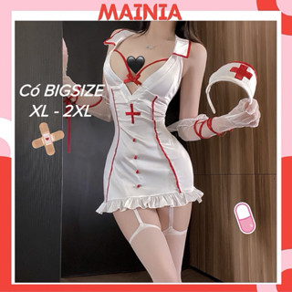    CÓ BIGSIZE    Set Váy Lụa Cosplay Cô Y Tá 626 MAINIA STORE 