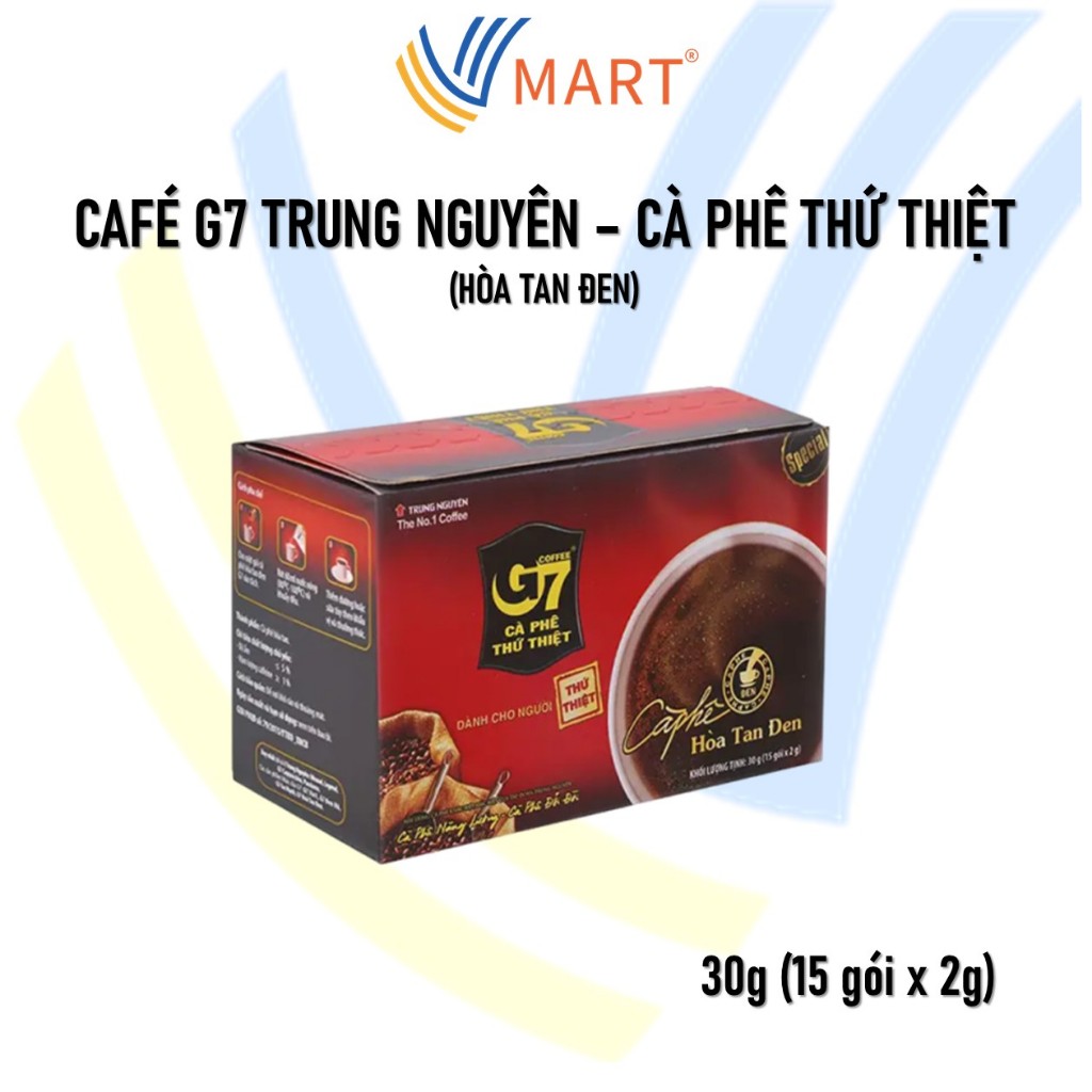 Cà Phê G7 Trung Nguyên Legend - Cà phê Thứ Thiệt Hòa Tan Đen, 2IN1, 3IN1