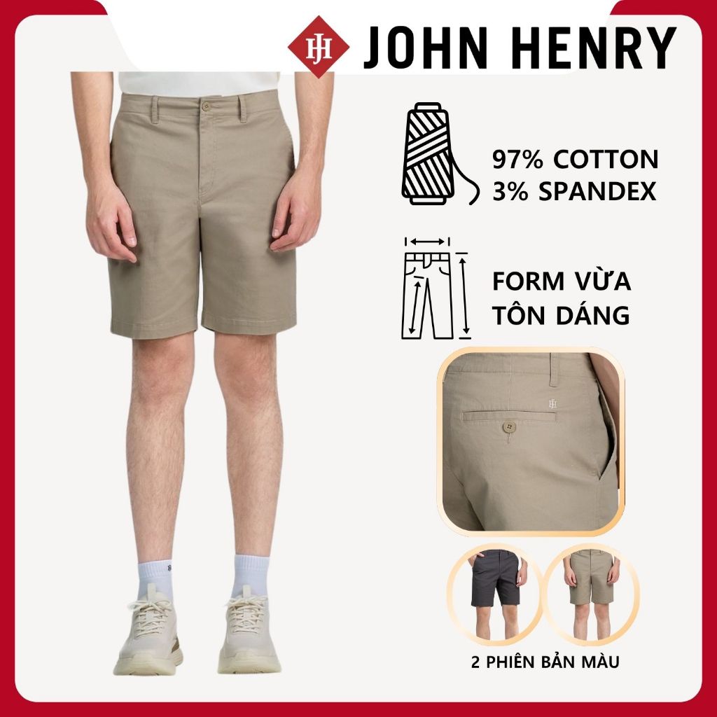 JOHN HENRY - SP25FH22T - Quần Short Kaki Nam - Trẻ Trung, Năng Động
