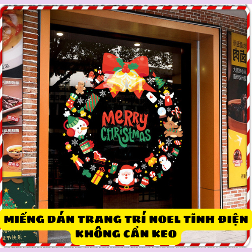 MIẾNG DÁN TRANG TRÍ NOEL KHÔNG CẦN KEO DÁN , TRANG TRÍ CỬA TIỆM, TRANG TRÍ KÍNH , KHÔNG KHÍ NOEL