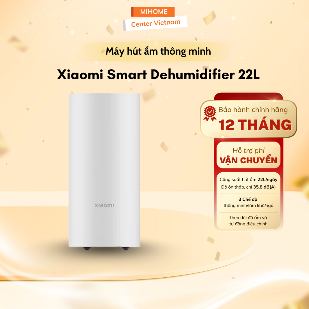 Máy hút ẩm thông minh Xiaomi dung tích 22L - độ ồn thấp - Chính hãng bảo hành 12 tháng