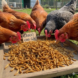  5kg Sâu Canxi Khô Cao Cấp 🐛 Tăng Trọng Tự Nhiên Cho Chim Gà Bò Sát Sâu Sấy Canxi BBF 