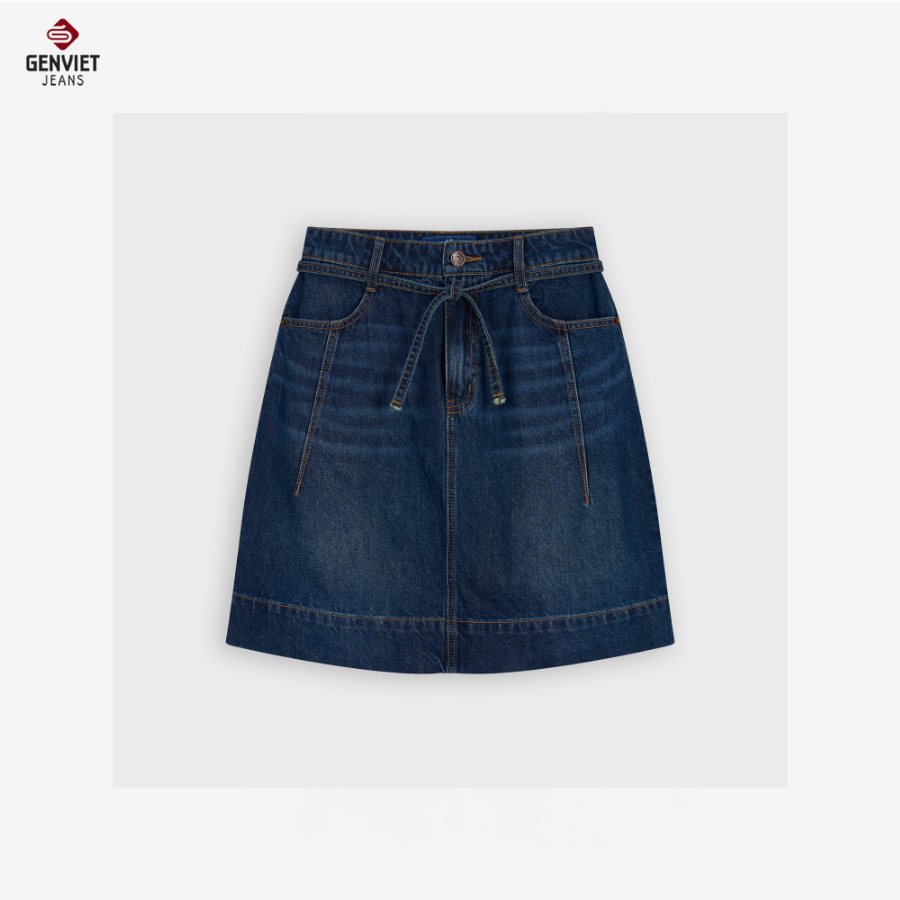 Chân Váy Jean Juyp Nữ Chữ A GENVIET JEANS TJ2228J09110