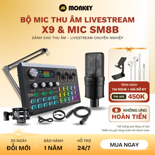  Bộ Combo Mic Thu Âm Hát Livestream Sound Card X9 & Mic TASKTAR PC SM8B Chống Ồn  Dành Cho Điện Thoại 