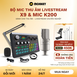  Bộ Combo Mic Thu Âm Hát Livestream Sound Card X9  & Mic K200 Chống Ồn Dành Cho Điện Thoại 