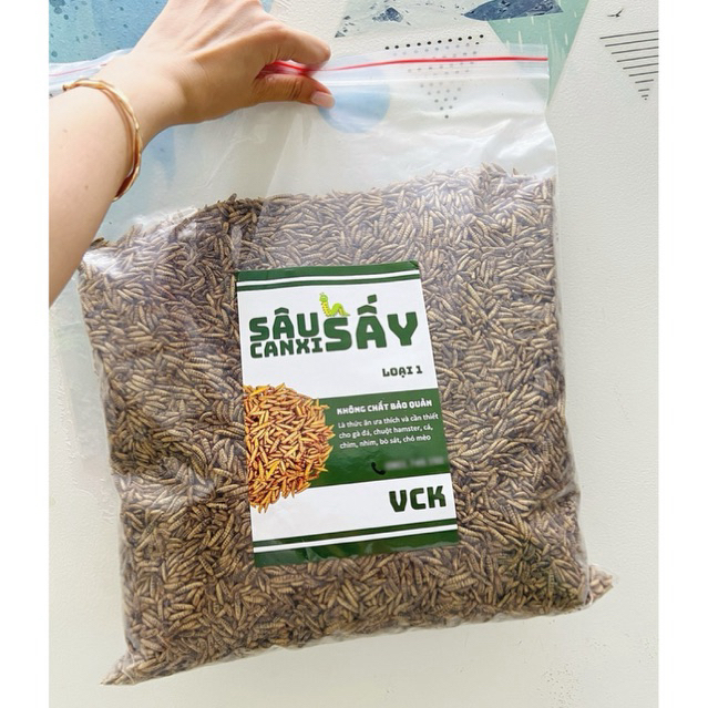   G.I.Á SỈ  Sâu canxi sấy khô LOẠI 1 sâu sấy phồng thơm thức ăn nuôi gà đá chim cá nhím chuột hamster 