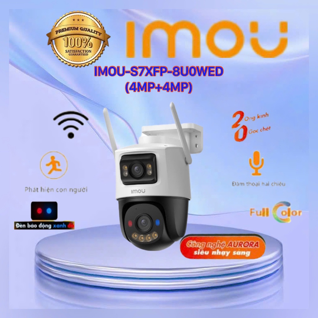 Camera Wifi 8MP iMOU Cruiser Dual 2 Pro IPC-S7XFP-8U0WED, 2 Ống kính 4MP+4MP, Bảo Hành 24TH