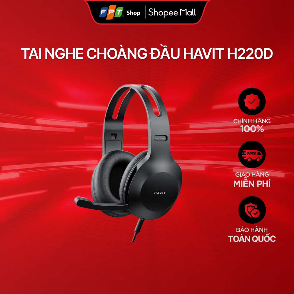 [Chỉ GH tận nơi] Tai nghe có dây choàng đầu Havit H220d