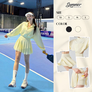  Set bộ áo khoác kèm chân váy xoè thể thao pickleball tennis golf  cầu lông 