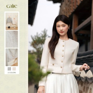  Áo dạ cổ tròn túi cơi chất liệu dạ ép lông cừu cao cấp thời trang thiết kế Calie AK164 